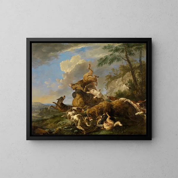 Caccia all'orso - Carl Borromäus Andreas Ruthart — quadro incorniciato alla parete