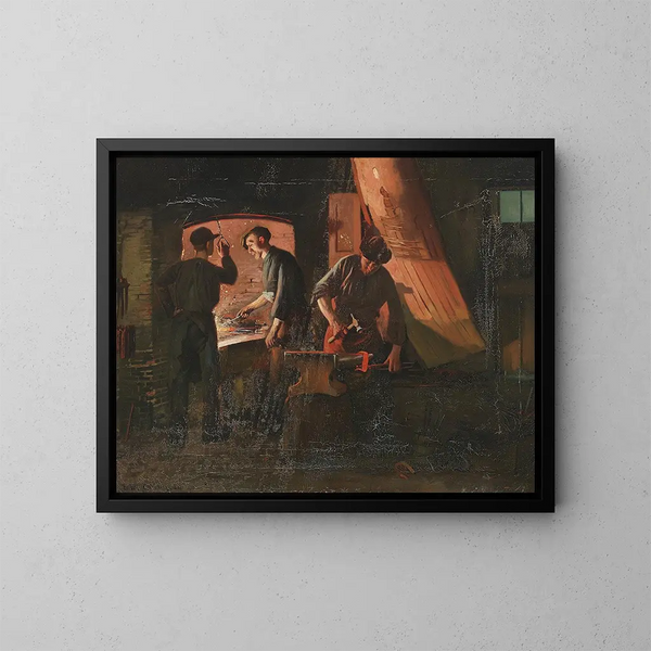 In una fucina - Carl Carlsen — quadro incorniciato alla parete