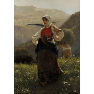 Carl Diethelm Meyer - Woman of the Haslital Returning from the Hay Harvest.webp