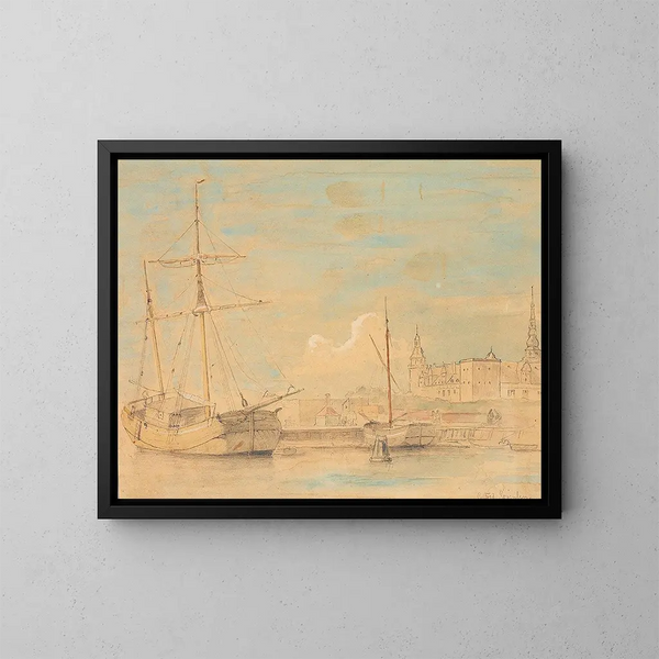 Bord de mare vicino a Kronborg - Carl Frederik Sørensen — quadro incorniciato alla parete