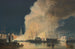 Incendio notturno a Christianshavn lato porto di Copenaghen - Carl Frederik Sørensen — vista dell’opera