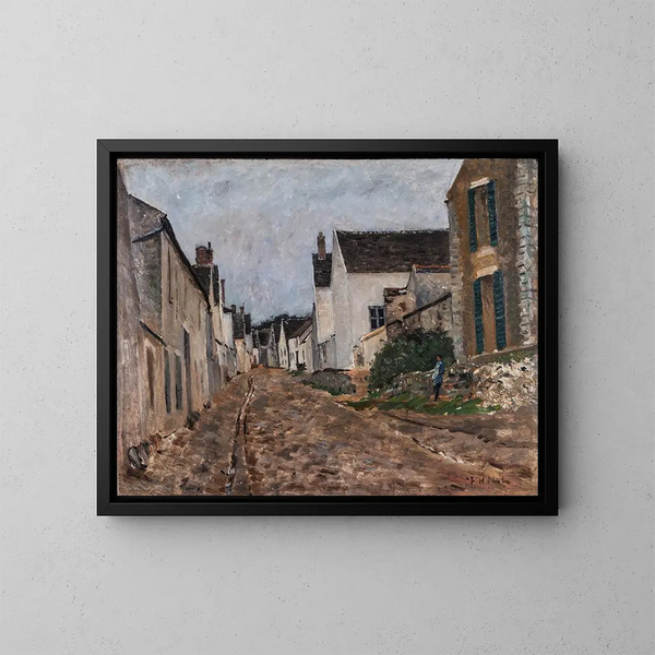 Rue de village français à Montigny - Carl Fredrik Hill — quadro incorniciato alla parete