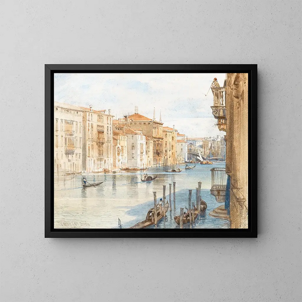 Grande Canal e ponte di Rialto - Carl Friedrich Heinrich Werner — quadro incorniciato alla parete