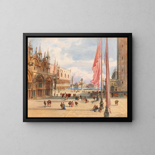 Place Saint-Marc a Venezia - Carl Friedrich Heinrich Werner — quadro incorniciato alla parete
