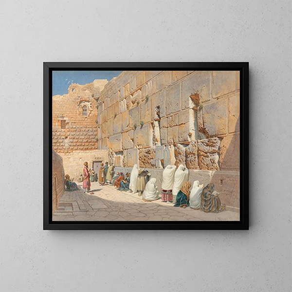 Il Muro delle Lamentazioni a Gerusalemme - Carl Friedrich Heinrich Werner — quadro incorniciato alla parete