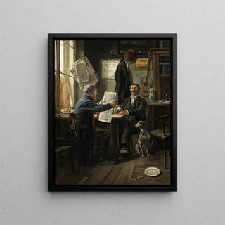 Carl Friedrich Schulz - Zeitungslektre am Biertisch.webp