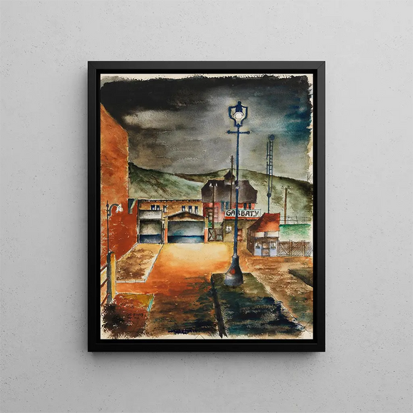 Maisons la nuit - Carl Grossberg — quadro incorniciato alla parete