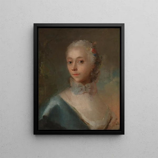 Ritratto di una dama - Carl Gustaf Pilo — quadro incorniciato alla parete