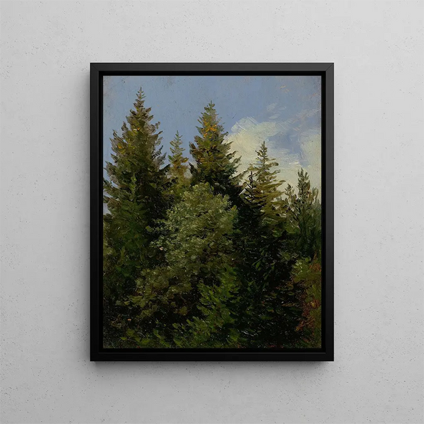 Alberi di Natale - Carl Gustav Carus — quadro incorniciato alla parete