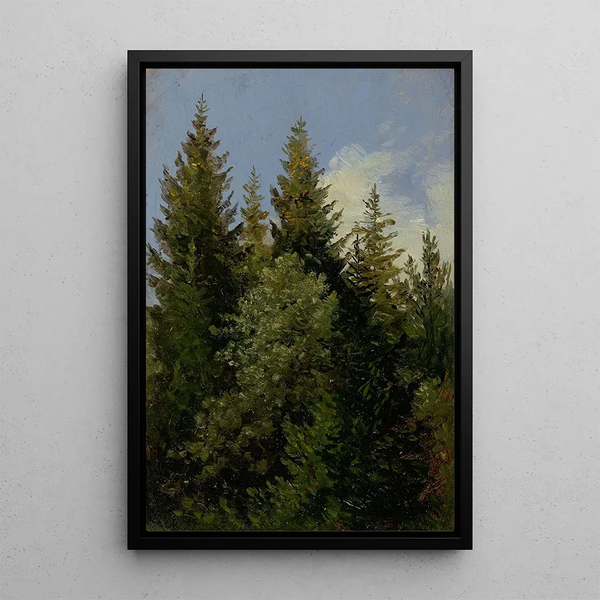Alberi di Natale - Carl Gustav Carus — quadro incorniciato alla parete