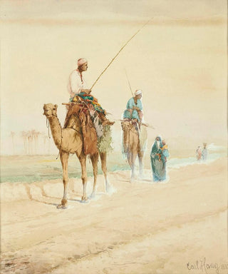 Carl Haag - Arab travellers on an Egyptian road.webp