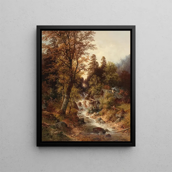 Waldmühle vicino a Windischgarsten - Carl Hasch — quadro incorniciato alla parete