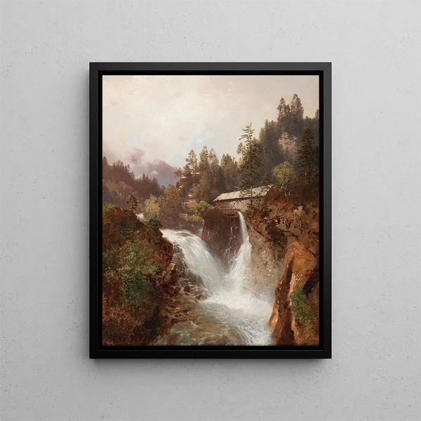 Cascata - Carl Hasch — quadro incorniciato alla parete