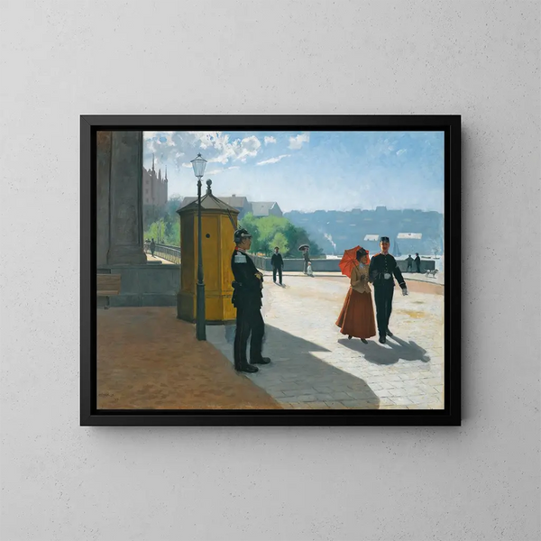 Soldati davanti al Nationalmuseum di Stoccolma - Carl Hedelin — quadro incorniciato alla parete