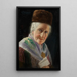 Carl Heuser - Portrait Of An Old Lady With Fur Hat.webp