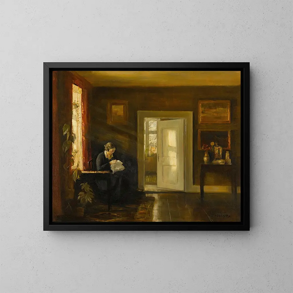 Couture vicino alla finestra - Carl Holse — quadro incorniciato alla parete