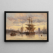 Vele in un porto - Carl Joseph Kuwasseg — quadro incorniciato alla parete