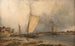 Péniches sulle rive dell'Elba - Carl Julius von Leypold — vista dell’opera