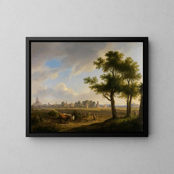 Vista su Karlsruhe dal sud - Carl Kuntz — quadro incorniciato alla parete