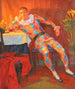 Interno con Arlecchino - Carl Mathorne — vista dell’opera