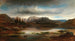 Un paesaggio serale con un lago di montagna - Carl Millner — vista dell’opera