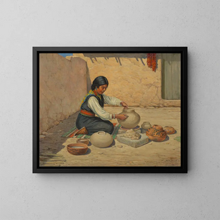 Carl Moon - Hopi Woman Making Pottery.webp