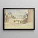 Il ponte di pietra scomparso del 1556 sulla Wisper a Lorch nel Rheingau - Carl Morgenstern — quadro incorniciato alla parete