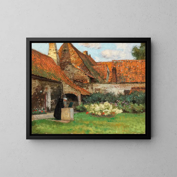 Una corte interna in estate - Carl O'Lynch de Town — quadro incorniciato alla parete