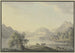 Lago in montagna con un salice in primo piano e due mucche - Carl Philipp Schallhas — vista dell’opera