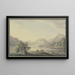 Lago in montagna con un salice in primo piano e due mucche - Carl Philipp Schallhas — quadro incorniciato alla parete
