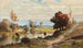 Paesaggio con mucche che si abbeverano e città sullo sfondo - Carl Philipp Weber — vista dell’opera