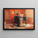 Una madre e sua piccola figlia al pianoforte - Carl Pietzner — quadro incorniciato alla parete