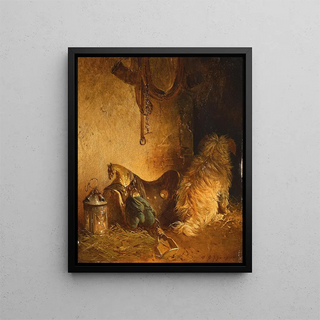 Carl Pischinger - A loyal friend in the horse stable.webp