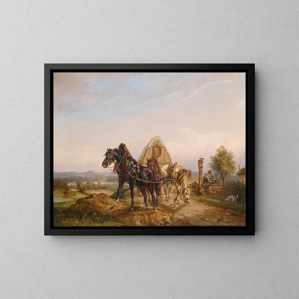 Il cocchiere zrtlique - Carl Pischinger — quadro incorniciato alla parete