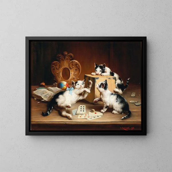 Chatons espiègles - Carl Reichert — quadro incorniciato alla parete