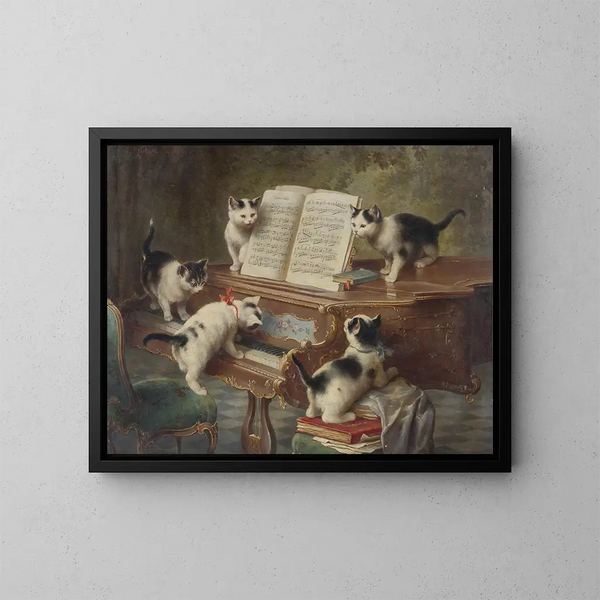 Il recital dei gattini - Carl Reichert — quadro incorniciato alla parete