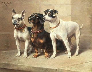 Carl Reichert - Three watchful dogs.webp