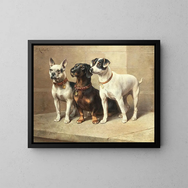 Carl Reichert - Three watchful dogs.webp