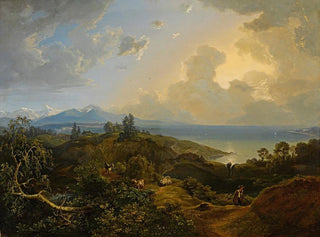 Carl Rottmann - An extensive landscape in Bavaria or the Salzkammergut.webp