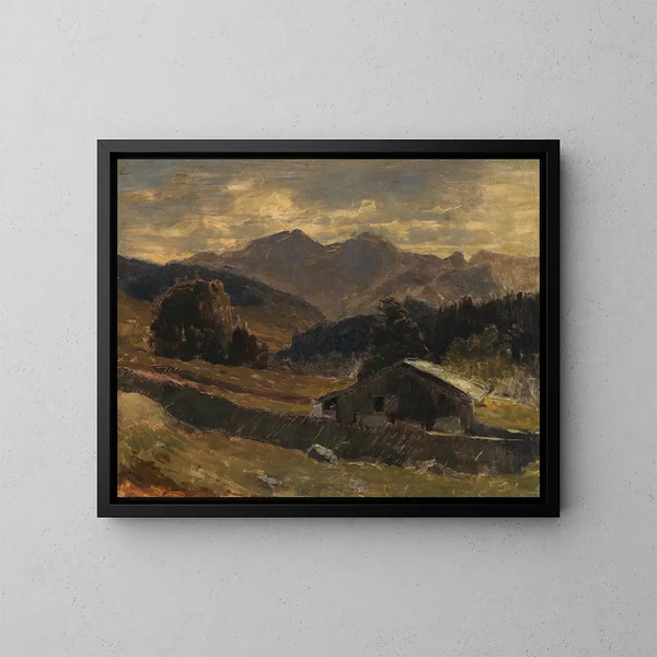 Vista sul Hochkalter al Hintersee - Carl Schuch — quadro incorniciato alla parete