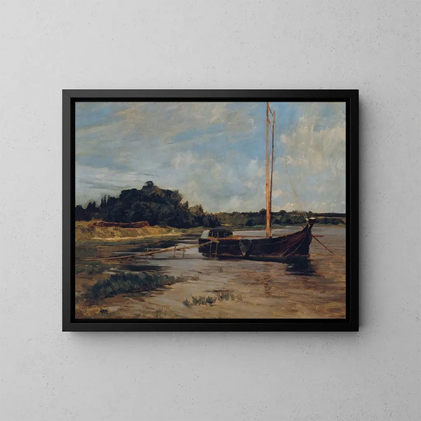 Vascello sulla Havel - Carl Schuch — quadro incorniciato alla parete