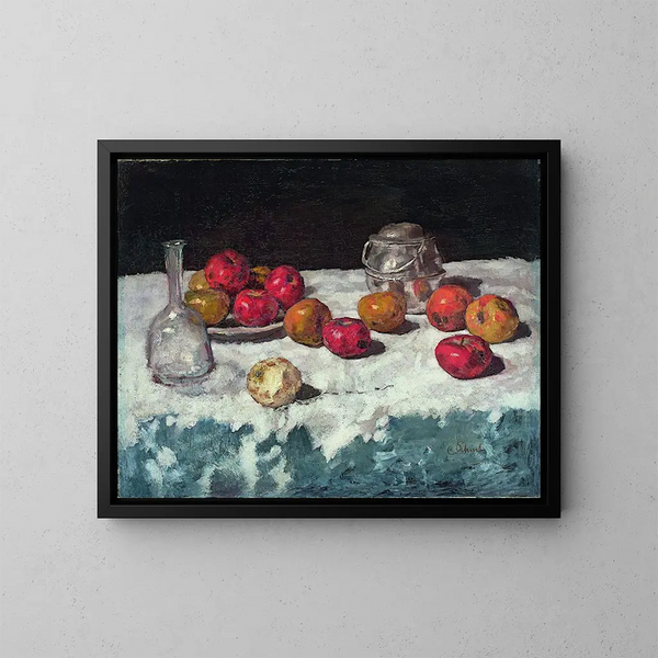Natura morta con mele - Carl Schuch — quadro incorniciato alla parete