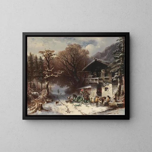 Dopo una battuta di caccia riuscita - Carl Schweninger — quadro incorniciato alla parete