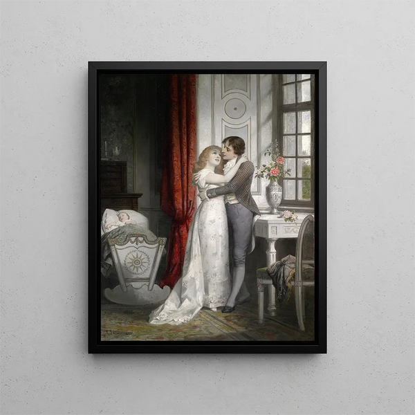 La famiglia felice - Carl Schweninger Jr — quadro incorniciato alla parete