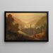 Paesaggio montano con pastorella e bambino - Carl Spitzweg — quadro incorniciato alla parete