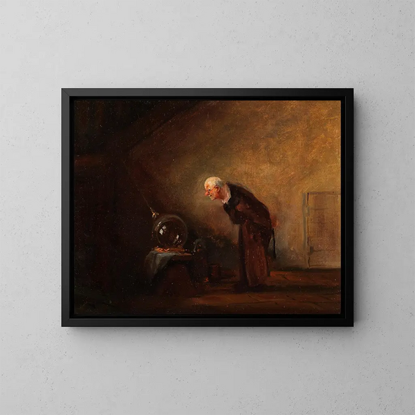 L'alchimiste chimiste - Carl Spitzweg — quadro incorniciato alla parete