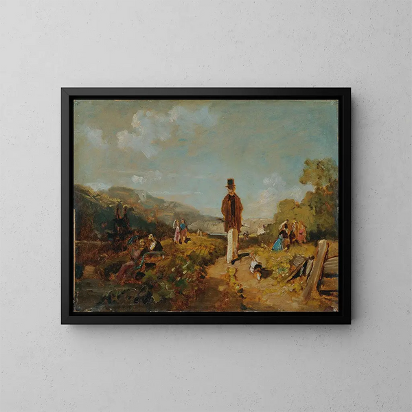 Il Vecchio e la Giovane Donna - Carl Spitzweg — quadro incorniciato alla parete