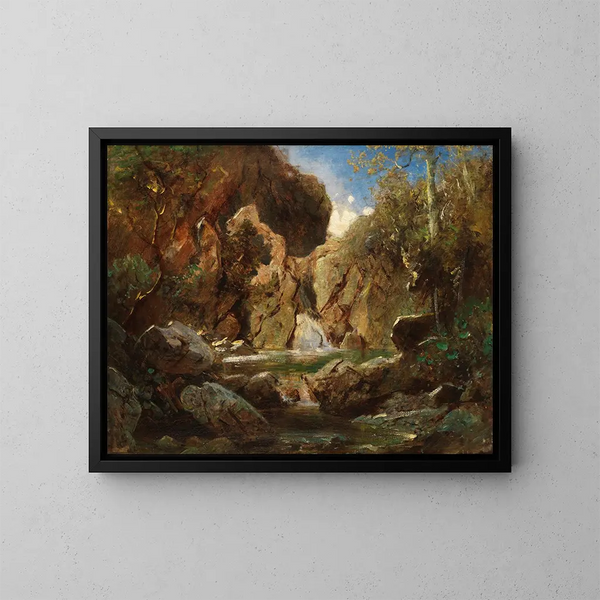 Bassins rocheux avec eaux vives - Carl Spitzweg — quadro incorniciato alla parete