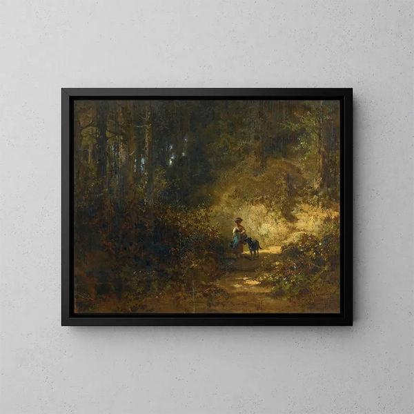 Nei boschi - Carl Spitzweg — quadro incorniciato alla parete