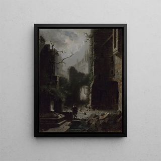 Carl Spitzweg - Moonlit Scene with Castle Ruins.webp